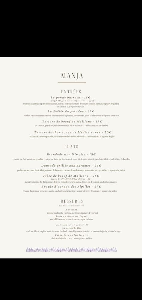 L'oustau di Pastre - Menu Image 4